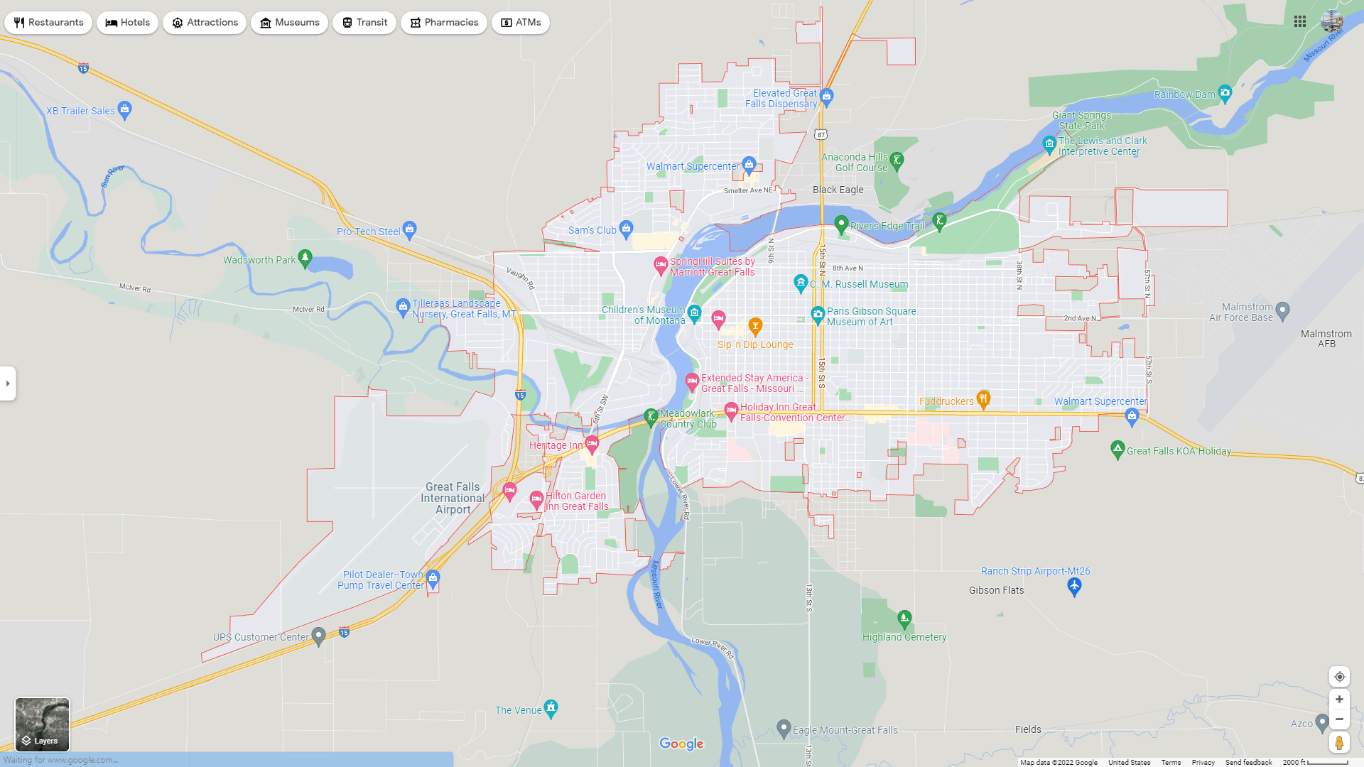 Great Falls map